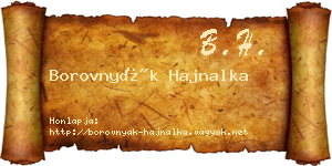 Borovnyák Hajnalka névjegykártya